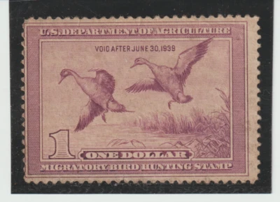 Scott # RW5 - Federal Duck Stamp.1938 MNH with Disturbed Gum CV. $375.00 - Image 1 of 2
