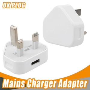 Cargador de enchufe USB 5V 1A 3 pines cargadores de pared adaptador de corriente del Reino Unido para iPhone Samsung rt - Imagen 1 de 10