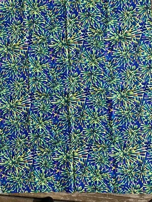 Benartex The Matrix Cotton Fabric Burst Green Blue Yellow Pink 3/4 Yard 2038 - Image 1 of 3