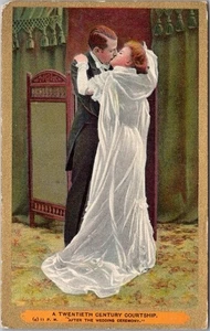 c1910s TWENTIETH CENTURY COURTSHIP Postcard "After the Wedding Ceremony" Unused - Picture 1 of 2
