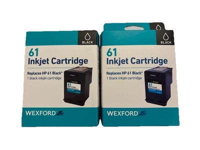 2 New WEXFORD Inkjet Cartridge Replaces HP 61, Black Ink Cartridges - Image 1 of 2