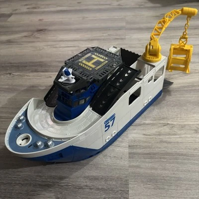 Matchbox Mission Marine Rescue Boat Ship 2013 Mattel BFN57 Floats Rolls Crane - Image 1 of 4