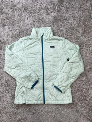 Patagonia Jacket Girls Large 12 Mint Green Quilted Insulated Full Zip STY 68005 - Image 1 of 4
