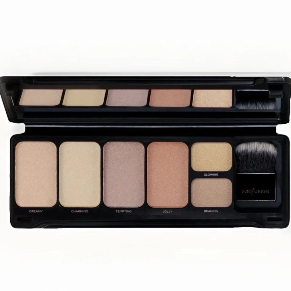 Profusion Cosmetics 6 Shade Contour / Highlight Palette & Brush in Case, New - Image 1 of 4