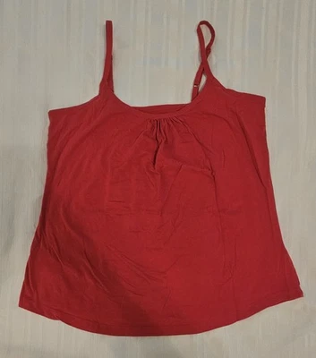 Camiseta sin mangas camisola Faded Glory - Algodón frontal recogido rosa oscuro - Talla 1X 16W Foto 1 de 4