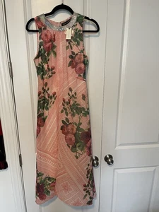 Nuevo con etiquetas Vestido Midi Anthropologie Pankaj & Nidhi Rosa Floral Embellecido Bufanda 4 - Imagen 1 de 5