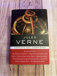 Jules Verne Seven Novels Complete and Unabridged  Hardcover Dust Jacket - Foto 1 di 7