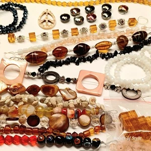 Glass Crystal Faceted Beads Lot, Bead Strands Jewelry Making Kit - Picture 1 of 8