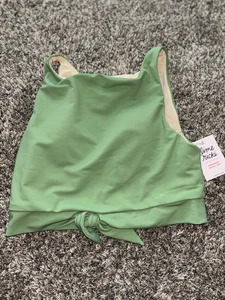 TRAJE DE BAÑO LIME RICKI NUEVO CON ETIQUETAS - Top corto anudado de albahaca - Talla mediana 78,00 🏷️  - Imagen 1 de 7