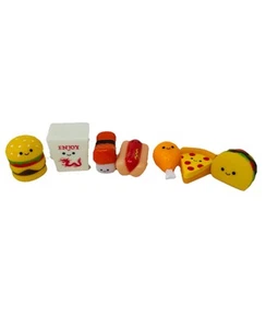 Juguetes de goma de 2" para jugar comida rápida de simulación 7 piezas taco pizza perrito caliente hamburguesa sushi - Imagen 1 de 4