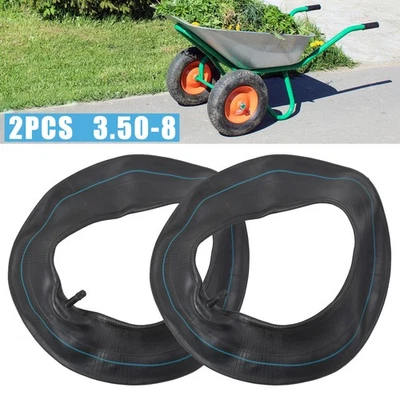 2x Schlauch 3.50-8 Zoll für Reifen Gartengeräte Schubkarre TR13 Gerade Ventil DE - Bild 1 von 4