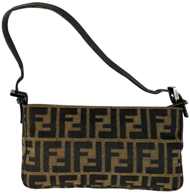FENDI Vintage Zucca FF Pochette Baguette Shoulder Bag Made in Italy - Image 1 of 4
