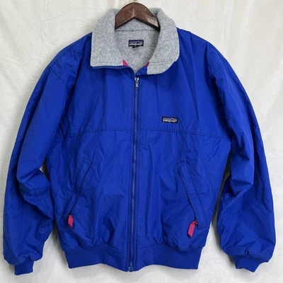 Patagonia Vintage First Sun Jacket Mens M Blue Fleece Lined Bomber Full Zip USA - Image 1 of 4