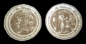 Vintage Hutschenreuther for Pieroth Wine 8 in. Porcelain Plates Set of 2 Germany - Picture 1 of 4