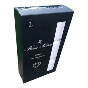 Brooks Brothers Boxer Briefs 100% Supima Cotton White 3 Pack Underwear Large NEW - Picture 1 of 8
