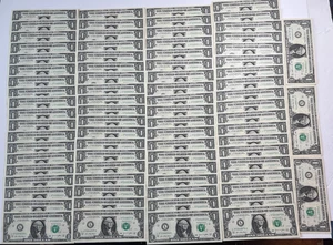 79 - UNCIRCULATED ONE DOLLAR BILLS W/ SERIAL NUMBERS IN SEQUENCE | FANCY - Picture 1 of 15