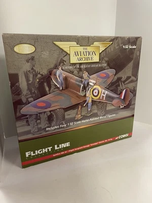 CORGI SPITFIRE MK1A FLIGHT SGT GEORGE "GRUMPY" UNWIN FLASH & CREW DIECAST 1:32 - Image 1 of 4
