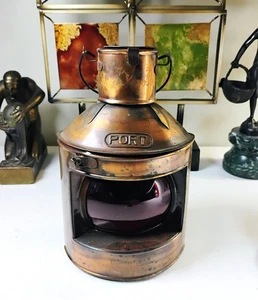 Stunning Copper Finish Nautical Ship Lantern Replica - 9.5" Tall - Candle Ready - Picture 1 of 10