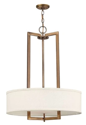 Candelabro de tambor Hinkley Lighting 3204 3 luzes 1 camada - Bronze - Imagem 1 de 4