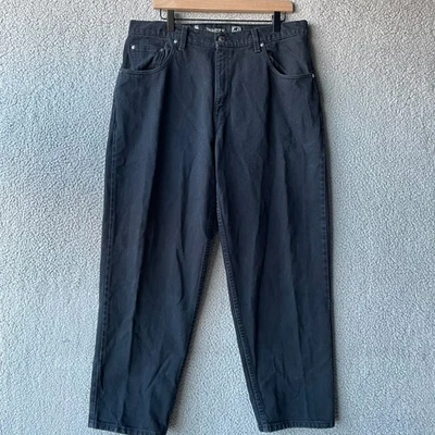 Jeans masculino vintage anos 90 Levi's SilverTab 36x30 preto ajuste largo jeans feito nos EUA - Imagem 1 de 4