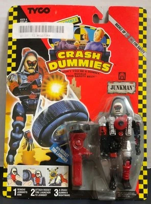 TYCO Crash Dummies 1992 "SIDESWIPE" Junkbot Warrior figura sin usar, en caja, tengo que amar estos Foto 1 de 2