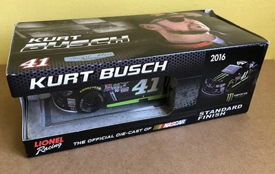 Литой под давлением автомобиль NASCAR 2016 Kurt Busch 41 Monster с автографом Lionel масштаб 1:24 в открытой коробке - Изображение 1 из 4