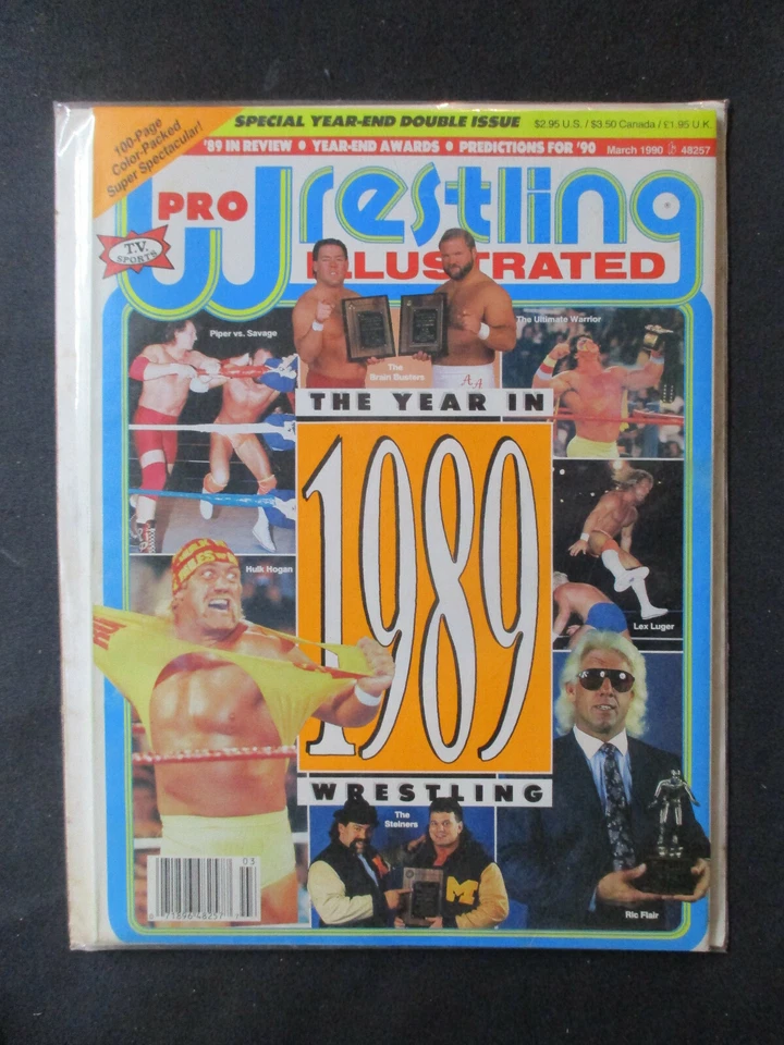 Vintage March 190 Pro Wrestling Illustrated 1989 Year In Wrestling Cover 1249 Foto 1 de 1