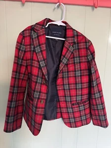 Janie & Jack Boys Plaid Red Blazer Size 8 - Picture 1 of 3