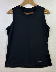 Patagonia Tank Top Womens Medium Black Active Workout Lightweight - Picture 1 of 8