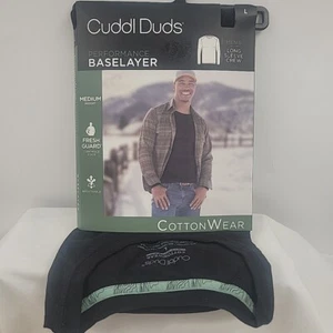 CUDDL DUDS Mens Performance Baselayer Long Sleeve Crew Size L Black - Picture 1 of 5