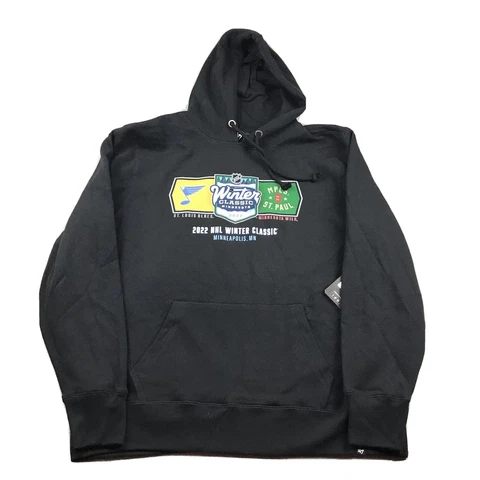 ‘47 NHL Hoodie Mens XL Black Winter Classics Minnesota Wild 2022 Pullover NWT Cover