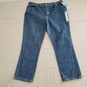 New Lee Jeans Womens 18 Blue Relaxed Fit Straight High Rise Denim Cotton 39x30 - Picture 1 of 14