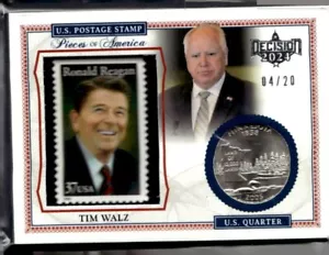 Decision 2024 Pieces of America Tim Waltz Serial #4/20 Coin, Stamp #POA28 - Bild 1 von 2