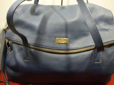 KATE SPADE XXL CARRY ON*ALL LEATHER*NAVY*NWOT*RTL $698 - Image 1 of 4
