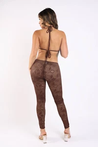 Women's Sexy Lace Cut Out Detailed Halter Jumpsuit Casual Party Club Pullover - Picture 1 of 26