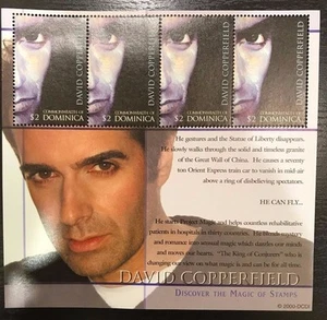 Dominica 2000 - David Copperfield Magic - Bogen mit 4 Briefmarken - Scott #2241 - postfrisch - Bild 1 von 1