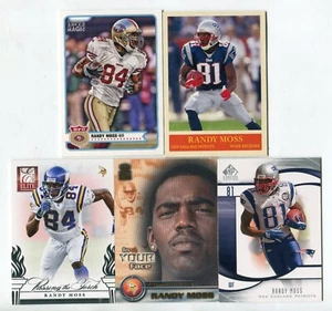 Randy Moss 5 Football Card Lot VIKINGS RAIDERS PATRIOTS 49ERS TITANS (LOT 26) - Picture 1 of 1