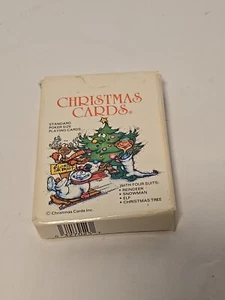 Vintage Christmas Playing Cards Deck Reindeer, Tree, Snowman, Elf Complete 1986 - Picture 1 of 5