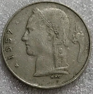 1957 Belgium 1 Franc Dutch text *B627 - Picture 1 of 3