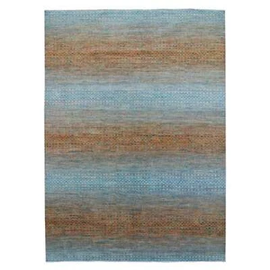 10'1"x14' Orange Pure Wool Hand Knotted Modern Chiaroscuro Collection Rug R79174 - Picture 1 of 12