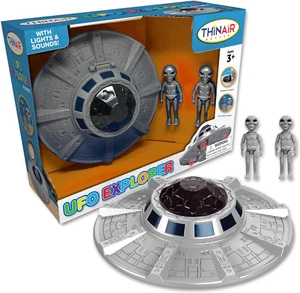 UFO Raumschiff Weltraum Spielzeug, Kinder Raumschiff Spielset mit zwei Aliens, Licht & Sound - Bild 1 von 12