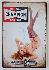 Champion Spark plugs Vintage Retro Blechschild 20x30cm Nostalgie Geschenk - Picture 1 of 1