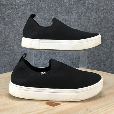 Reebok Shoes Womens 8 Onlux Casual Slip On Platform Sneakers GZ3100 Black Fabric - Image 1 of 4