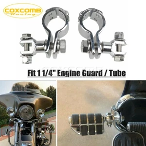 1 1/4" Foot Peg Adapter Engine Guard Footrest Clamp For Harley Softail Touring - Picture 1 of 7
