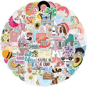 100pcs Stickers Aesthetic Pack Cute Decals Vinyl Preppy Scrapbooking Laptop Cars - Picture 1 of 7