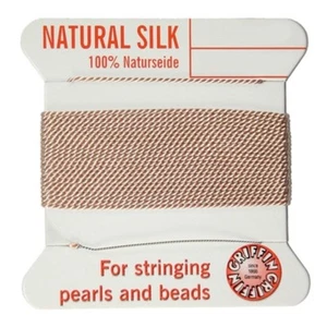 Griffin Silk Beading Cord-2 Meters-Size 2-Light Pink- 2 pks - Picture 1 of 1