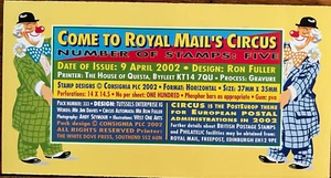 Stamps United Kingdom Royal Mail Circus 2002 Royal Mail Mint Stamps (J432I) - Picture 1 of 11