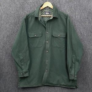 Levi's Shacket Mens Large Button Up Shirt Chamois Bottle Green Lined Pockets - Picture 1 of 17