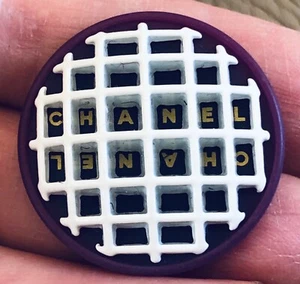 Chanel Purple and White 4 Resin Buttons France Authentic FREE US S/H - Picture 1 of 9