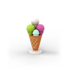 Cono de helado ❤️ azulejo de ladrillo LEGO® impreso original /40123 - Imagen 1 de 1